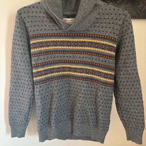Gray Patterned Men's Sweater